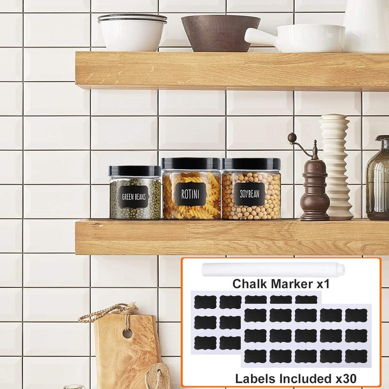 Vivimee 24 Pack Plastic Jars with Lids 16 oz (12