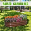 SnugNiture Galvanized Raised Garden Bed, 4x2x1ft Oval Metal Planter Box