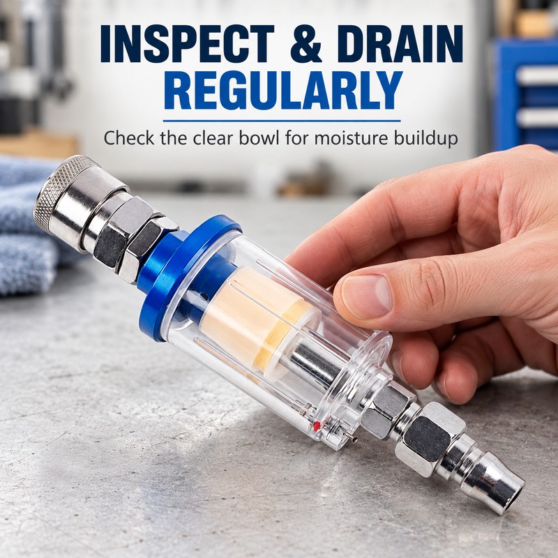 Air Compressor Water Separator Filter for Spray Guns – 1/4-Inch