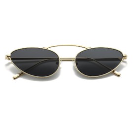 YAMEIZE Trendy Cat Eye Sunglasses for - Women Men Vintage Small Metal Frame Eyewear UV400 Protection Outdoor