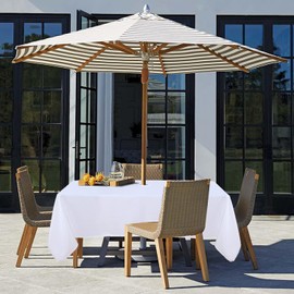 Fitable Square Table Cover Outdoor and Indoor Tablecloth - Washable Waterproof Wrinkle Free Table Cloth with Zipper and Umbrella Hole for Spring/Summer/Party/Picnic/BBQS/Patio White 54 x 54 inch