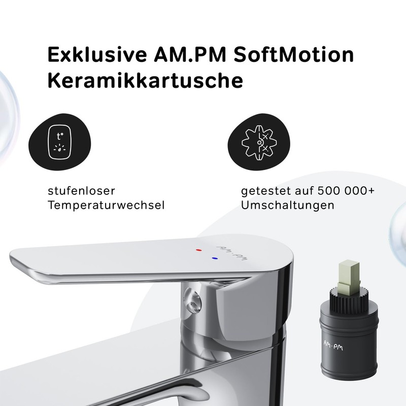 AM.PM Hit FTA02200 Washbasin Tap with Single-Lever Mixer Tap Short