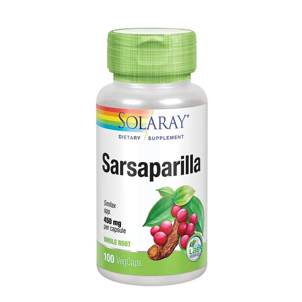 Sarsaparilla Root, Veg Cap (Btl-Plastic) 450mg 100ct