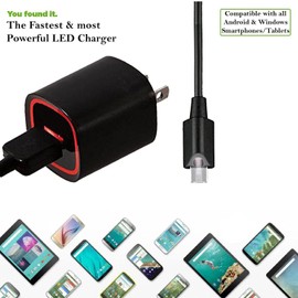 Bright LED Touch 2Pack Kit Compatible with Garmin VIRB Elite for Aviation Bundle Full 2.4 Quick Amps and Light-UP Activated 5ft Long MicroUSB Cable!