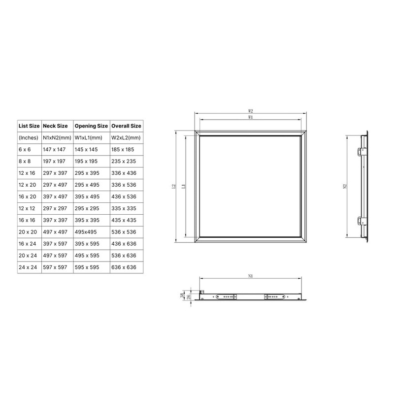 AirTech-UK Metal Access Panel – Loft & Inspection Hatch –