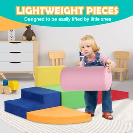 JungleDove 6-Piece Set Baby Foam Climbing Blocks for Toddlers - Baby Climbing Toys for Toddlers Indoor - Kids Soft Play Climbing for Toddlers - Velvet Foam Play Gym Playtime Corner Climber