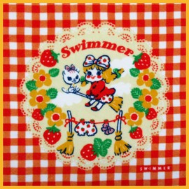 Morisaka Global SWIMMER Mini Towel, Little Witch Strawberry Broom, 8.7 x 0.08 x 8.7 inches (22 x 0.2 x 22 cm), Miscellaneous Goods, Cute, Swimmer