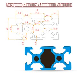 QNK 5pcs 800mm V Slot 2040 Aluminum Extrusion European Standard Anodized Linear Rail for 3D Printer Parts and CNC DIY 31.5" Blue 2040 Aluminum Extrusion