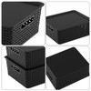 Xowine 6 Packs Plastic Woven Storage Basket with Lids, Lidded