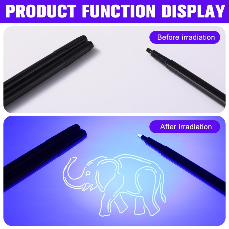 Tegeme 8 Pcs Black Light Markers Set 4 Invisible Ink
