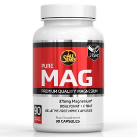 All Stars Pure MAG Capsules I 90 Magnesium Capsules High Dose I 125 mg Magnesium per Capsule I High-Quality Bisglycinate + Citrate I Supplement without Gelatin & with Low Fat & Sugar