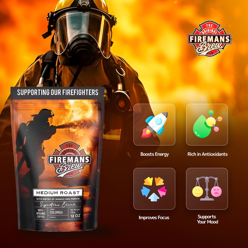 Firemans Brew Medium Roast Coffee – Bold & Robust Ground