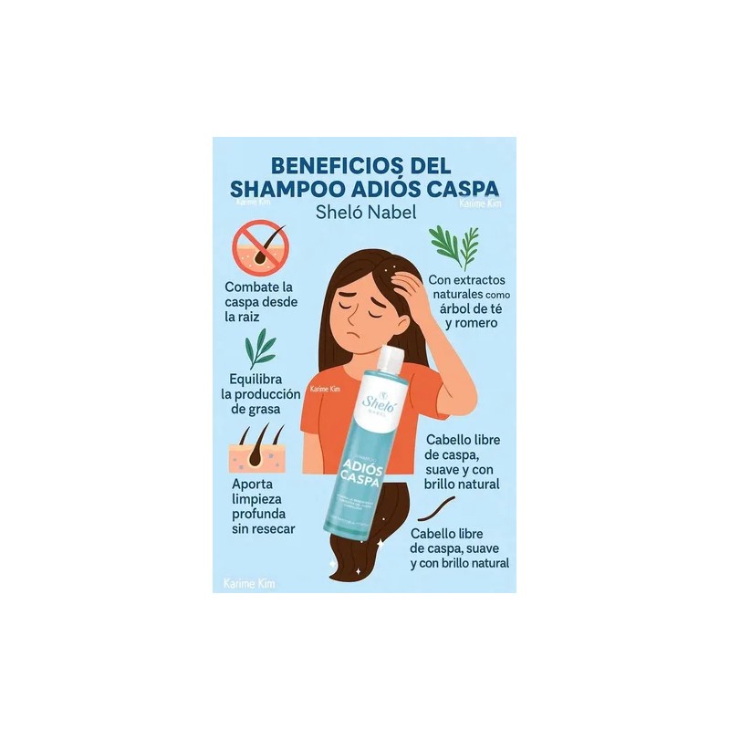2 Shampoo Adiós Caspa Comezón Y Resequedad Shelo Nabel 530ml