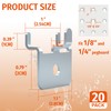HUHOLE 20 Pack Pegboard Picture Hangers Silver Powder Coated Metal