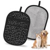 Black Leopard Cheetah Pet Hair Remover Glove for Dogs Cats,