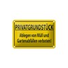 DekoNo7 Tin Sign 18 x 12 cm Warning Sign "Privatgrundstück.