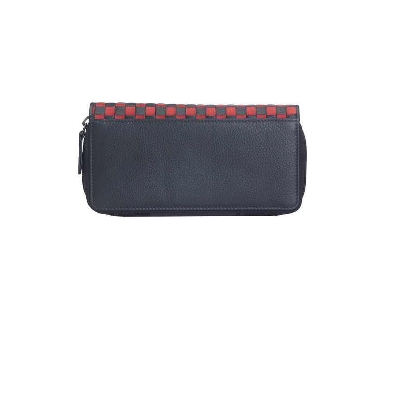 Josephine Osthoff Large Double Zip Braided Leather Women's Wallet with