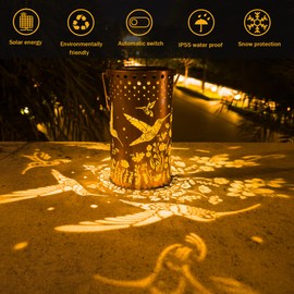 CAWABOCY Cawabocy Solar Lanterns Garden Decor, Outdoor Waterproof Hanging Solar Lantern Lights Ornaments, Solar Decorations Gardening Gifts for Backyard Patio Table Yard Balcony Lawn Pathway (Hummingbird)