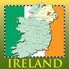 CafePress Ireland Map And Flag Folded Greeting Card Glossy