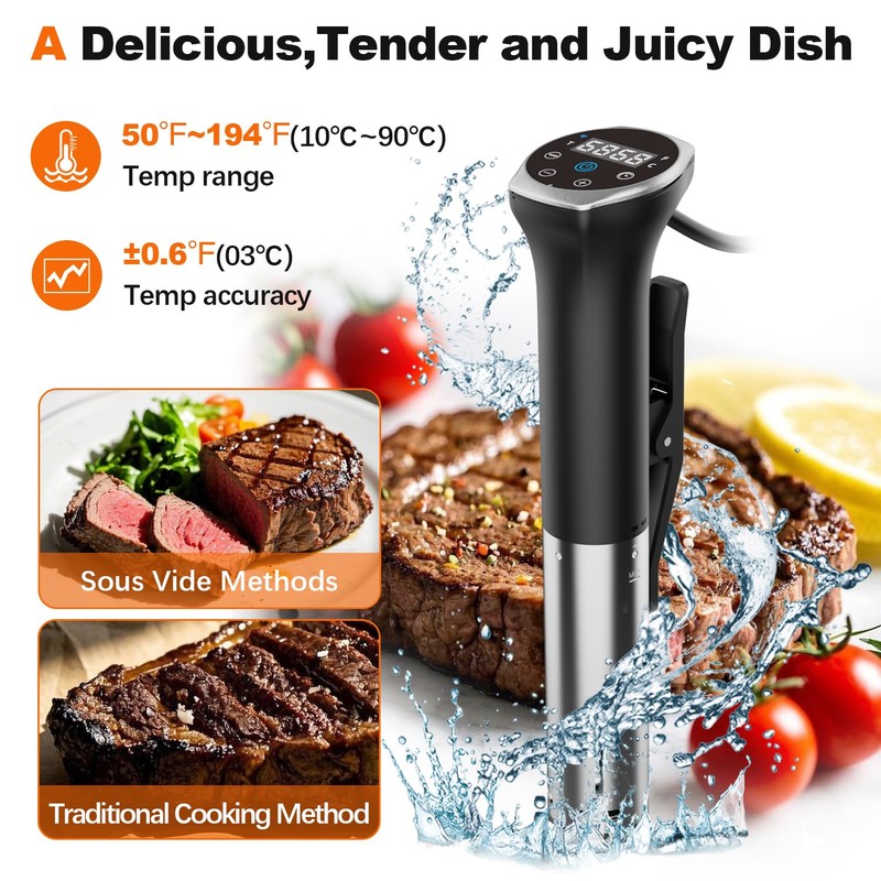 Karienvir Sous Vide, Sous Vide Machine 1100W, Sous Vide Cooker