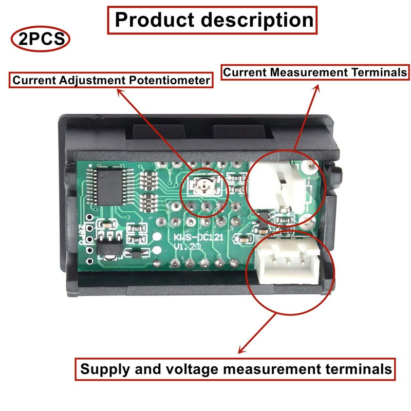 HUAZIZ Digital Voltmeter, Pack of 2 DC 100 V 10