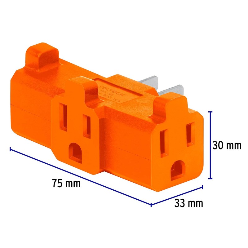 Volteck MUL-360, Multicontacto triple aterrizado, tipo "T" reforzado
