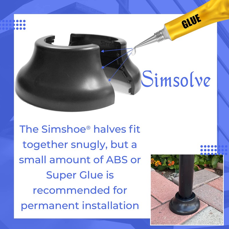 Simshoe Deck Post Base Cover – Durable, Snap-Together Round Shoe