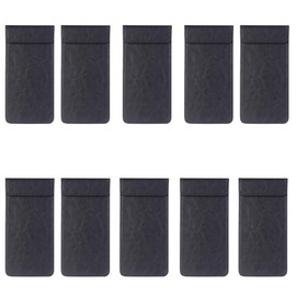 VIVIJOIE Leather Ticket Holder, Binder, Magnet, Receipt Holder, Thin Document File (Black), Set of 10