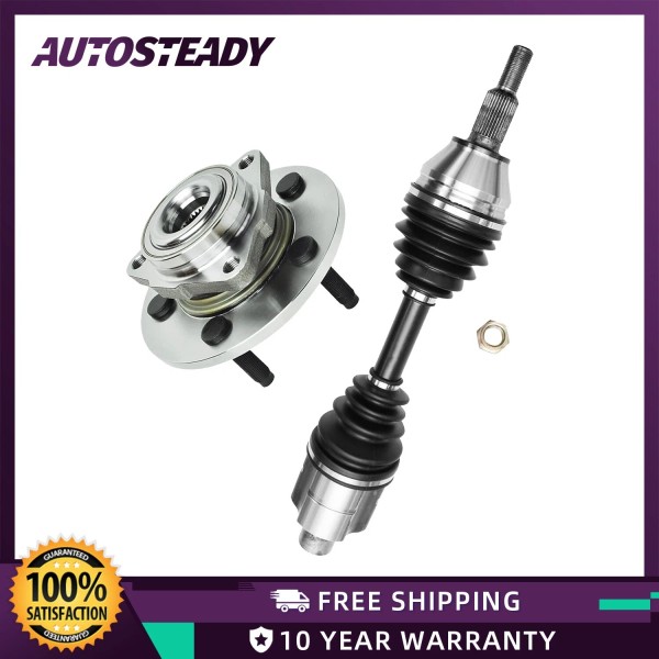 AUTOSTEADY Front Wheel Bearing Hub CV Axle Kit for Dodge