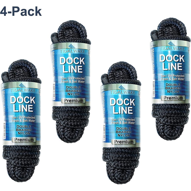 Tidal Wake Marine Grade Double Braided Nylon Dock Lines with