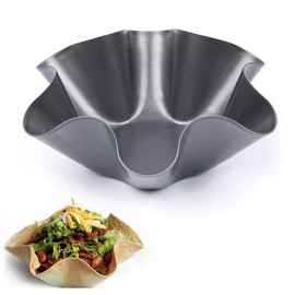 Tortilla Bowl Molds, 4Pcs Nonstick Tortilla Pan Set Thicken Carbon Steel Taco Salad Bowl Makers Baking Molds for Kitchen - Black