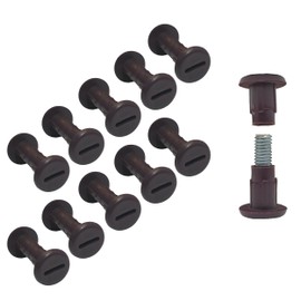 TERF® Cabinet Connecting Jointing Binding Post Screw Bolt M6 (6mm) Steel Threaded Furniture Cabinet Fixing Connector Screw for Join Furniture Thickness 27mm to 32mm Brown - Pack of 10
