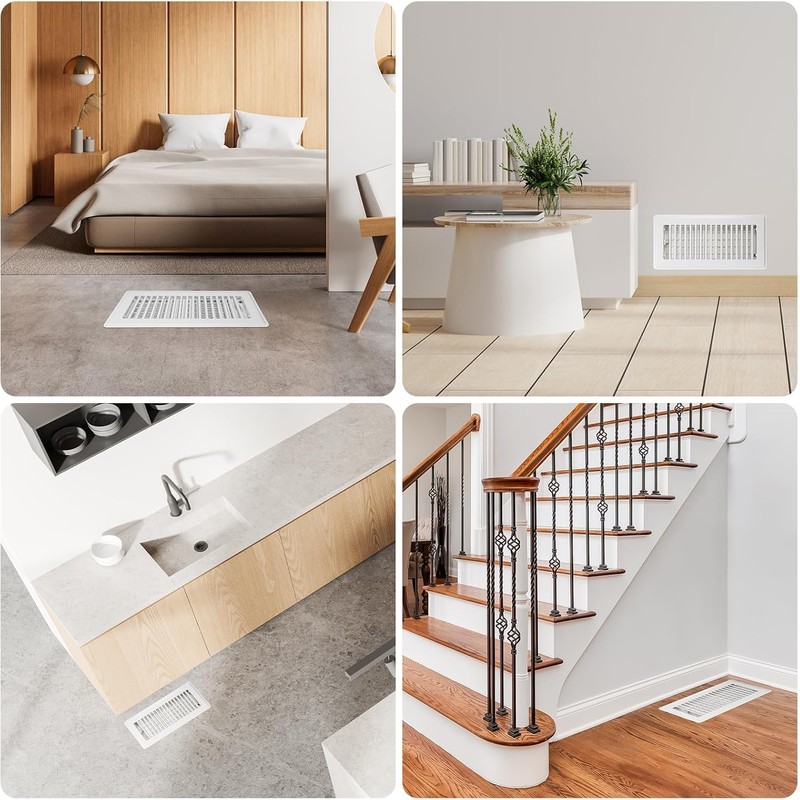Floor Register 6x14-4 Pack Vent Covers for Home Floor Heavy
