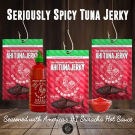 Asia Trans Spicy Sriracha Ahi Tuna Jerky | Wild-Caught & Organic Fish Jerky Flavored with America's #1 Sriracha Hot Sauce | Rich in Omega-3s & High in Protein (2 oz)