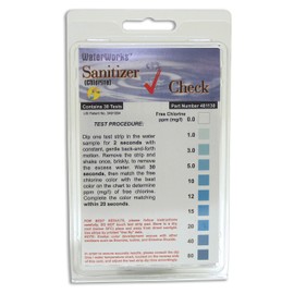Industrial Test Systems WaterWorks 481130 Chlorine Sanitizer Check, 47 Seconds Test Time, 0-80ppm Range (Pack of 30)