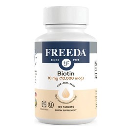 Biotina Freeda 10000 mcg para Cabello, Piel y Uñas  100 Tabletas Veganas