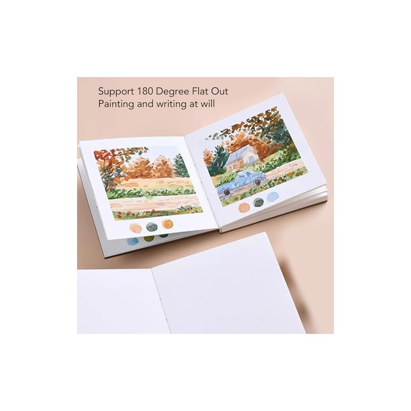 Dpofirs Libro de Acuarela, 30 Hojas, 300G, Diseño Compacto, Bloc