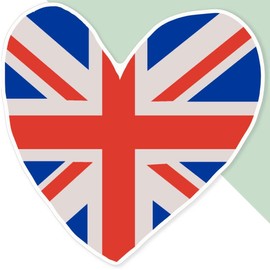 Azeeda 'Union Jack Heart' White Premium Vinyl Decal Sticker – Waterproof, Durable & Easy to Apply - Ideal for Car Bumpers, Windows, Bins and More (DW00121355)