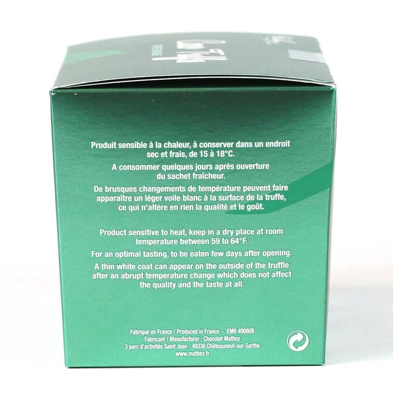 Mathez French Chocolate Truffles with Mint, 8.8oz Box