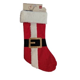 Winter Wonder Lane Santa's Workshop Christmas Stocking 20in Santa Suit Winter Wonder Lane