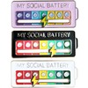 Arturbo 3PCS Cool Fun My Social Battery Slider Enamel Introvert