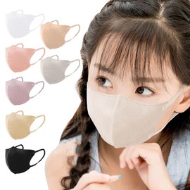 millarouge, 3D Mask, 3D Mask, Non-woven Fabric Blood Color Mask, Non-Woven Mask, 3D, Disposable Small Face Mask, Bicolor Cheek Mask, For Summer, Pack of 20 (Baby Pink, Children's Size 4.3 x 3.8 inches