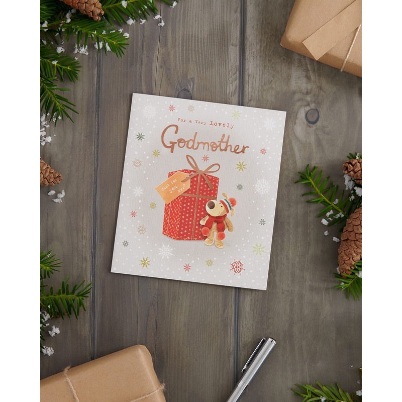 Boofle Christmas Card for Godmother - Cute Design