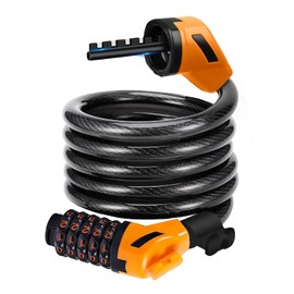 YSYONBOE Bicycle Lock High Security Bicycle Combination Lock with 5-Digit Combination Code, Bicycle Lock 120 cm/12 mm Cable Lock for Bicycle Scooter E-Bikes