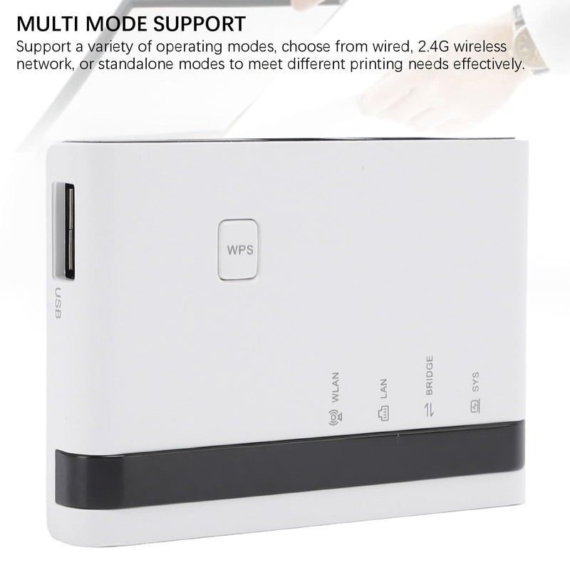 GOWENIC USB Print Server, 10 100Mbps LAN Bridge Wireless Wired