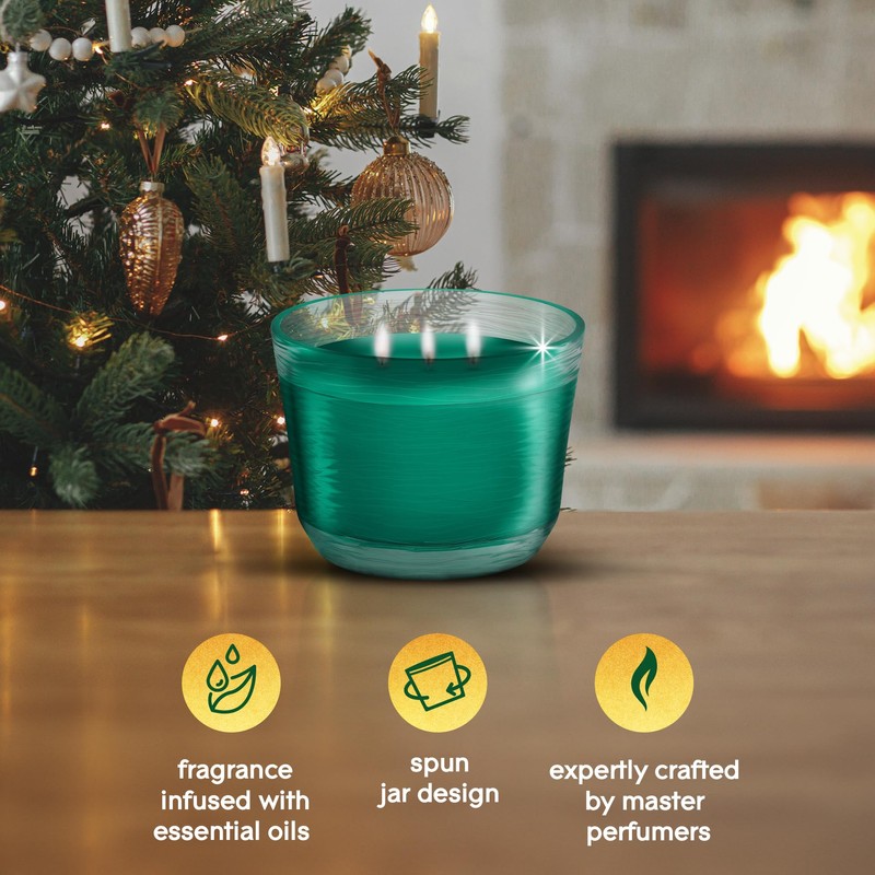 Glade 3-Wick Scented Candle Jar, Balsam & Spruce, Air Freshener