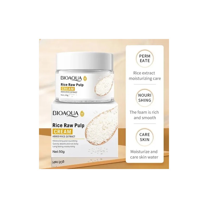 Crema Facial Bioaqua Con Extracto De Arroz Aclarante 50g