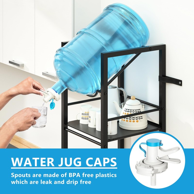 Eocnrhe 2-In-1 5 Gallon Water Jug Holder, 5 Tier Water