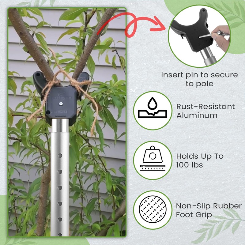 Kalinar Adjustable Aluminum Tree Support Pole with Tree Crutch –