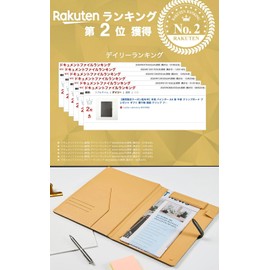 Genuine Leather Binder A4 Cow Leather Magnetic Clip Board File Bifold Multifunctional Leather Slim Thin Practical Document Holder Meeting Business (Beige Interior))